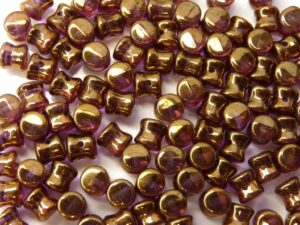 PEL-00030-14496 Crystal Lila Bronze Luster Pellet ( Diabolo)Beads 50 Pc.-0