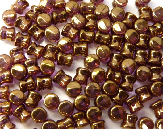 PEL-00030-14496 Crystal Lila Bronze Luster Pellet ( Diabolo)Beads 50 Pc.-0