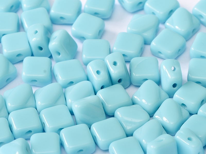 SL-63030 Silky Bead Opaque Blue Turquoise 30 Pc.-0
