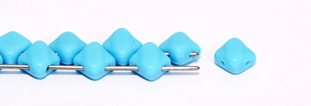 SL-63030 Silky Bead Opaque Blue Turquoise 30 Pc.-8823