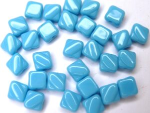 SL-63030 Silky Bead Opaque Blue Turquoise 30 Pc.-8840