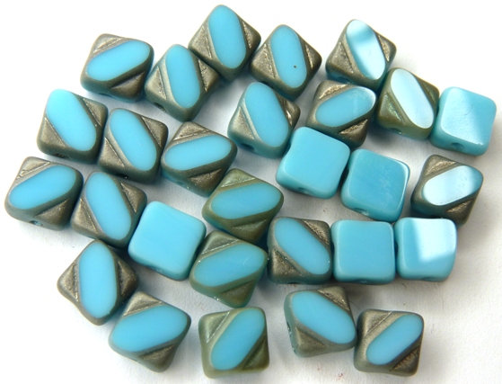 SL-63030-84110-27401-TC Table Cut Silky Bead Opaque Blue Turquoise Matt Chrome 30 Pc.-0 SL-63030-84110-27401-TC Table Cut Silky Bead Opaque Blue Turquoise Matt Chrome 30 Pc.-0