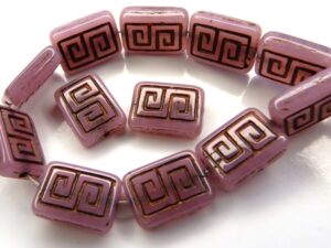 0070036 Opal Pink, Copper Greek design 12 Pc.-0