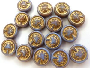 0090019 Opaque Blue/Pink Melee, Gold decor, Live Tree 10 Pc.-9440