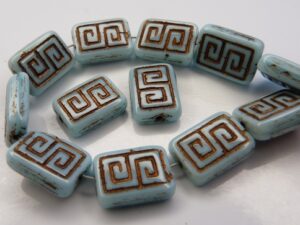 0090029 Opaque light Blue Copper design 12 stuks-9270