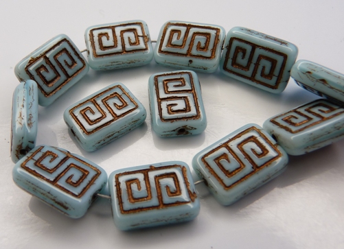 0090029 Opaque light Blue Copper design 12 stuks-9270