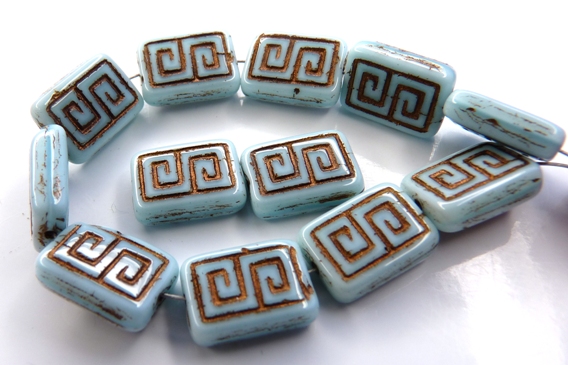 0090029 Opaque light Blue Copper design 12 stuks-0