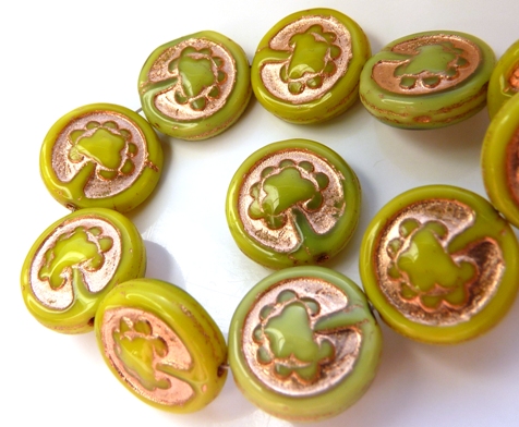 0100095 Opaque Light Green, Copper decor, Live Tree 10 Pc.-0
