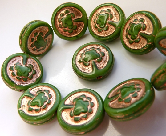 0100097 Opaque Green, Copper decor, Live Tree 10 Pc.-9436