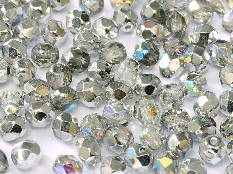 0150135 Crystal Silver Rainbow facet, 4mm. 50 stuks-0 0150135 Crystal Silver Rainbow facet, 4mm. 50 stuks-0