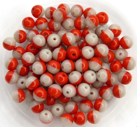 04-R-43010-93210 Opaque Red/Opaque Grey Duo Color round 4 mm. 150 Pc.-0 04-R-43010-93210 Opaque Red/Opaque Grey Duo Color round 4 mm. 150 Pc.-0