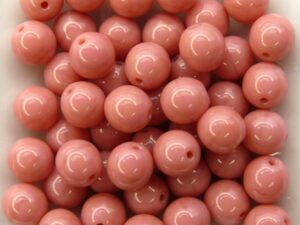 06-R-73030 Opaue Pink Round 6 mm. 50 Pc.-9399