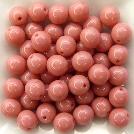 06-R-73030 Opaue Pink Round 6 mm. 50 Pc.-9399