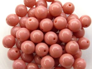 06-R-73030 Opaue Pink Round 6 mm. 50 Pc.-0