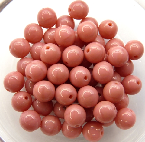 06-R-73030 Opaue Pink Round 6 mm. 50 Pc.-0