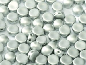 2HC-6-02010-29405 2-Hole Cabochon Alabaster Metallic Mat Silver 25 Pc.-0