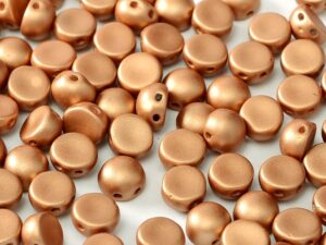 2HC-6-02010-29412 2-Hole Cabochon Alabaster Metallic Mat Copper 25 Pc.-0
