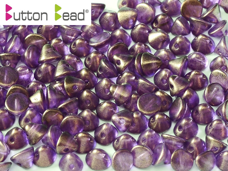 BB-00030-29262 Button Bead® Crystal Golden Touch Magenta 50 Pc.-0
