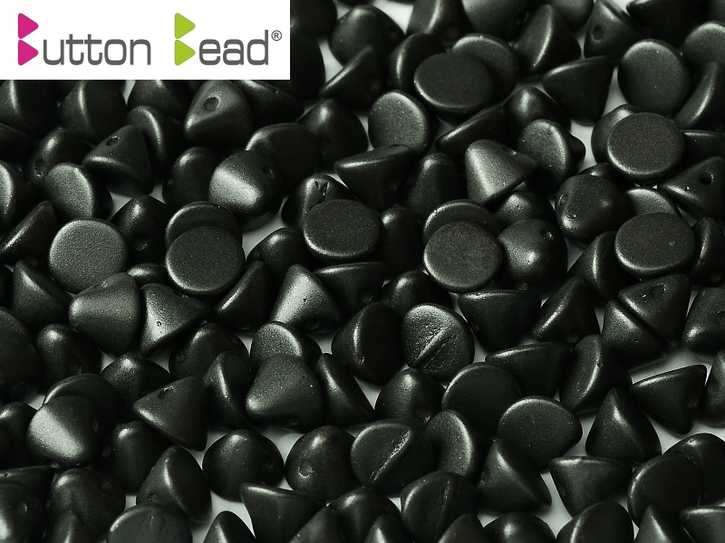 BB-02010-29400 Button Bead® Alabaster Metallic Mat Black 50 Pc.-0 BB-02010-29400 Button Bead® Alabaster Metallic Mat Black 50 Pc.-0