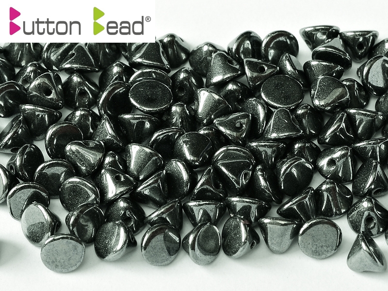 BB-23980-14400 Button Bead® Jet Hematite 50 Pc.-0 BB-23980-14400 Button Bead® Jet Hematite 50 Pc.-0