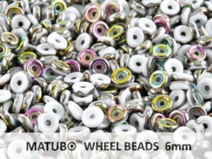 WB-03000-28101 Chalk White Vitrail Matubo® Wheel Beads Ø 6 mm. 10 gram-0