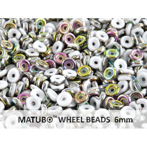 WB-03000-28101 Chalk White Vitrail Matubo® Wheel Beads Ø 6 mm. 10 gram-0 WB-03000-28101 Chalk White Vitrail Matubo® Wheel Beads Ø 6 mm. 10 gram-0