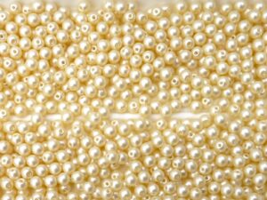 04-R-02010-46112 Cream Shell Opaque Luster, Round 4 mm. 100 Pc.-9678