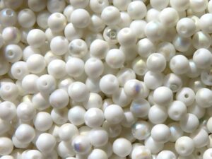 04-R-03000-28771 Opaque White Matte AB, Round 4 mm. 100 Pc.-0
