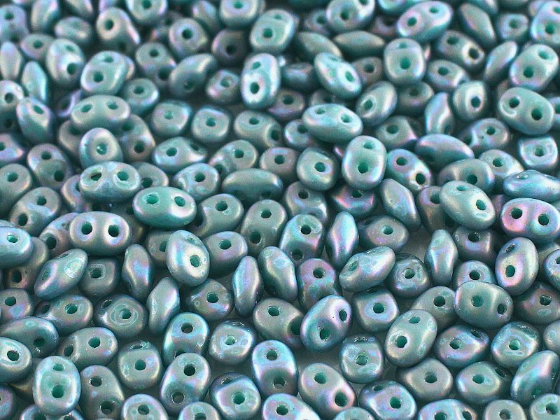 SD-63130-85001 Superduo Opaque Green Turquoise Nebula Mat 10 gram-0 SD-63130-85001 Superduo Opaque Green Turquoise Nebula Mat 10 gram-0