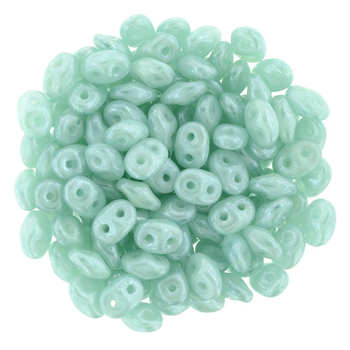 SD-61300-14400 SuperDuo Lustered Milky Seafoam 10 gram-0 SD-61300-14400 SuperDuo Lustered Milky Seafoam 10 gram-0