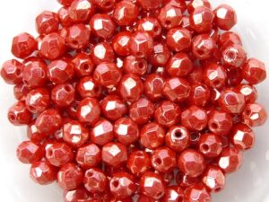0050256 Luster Opaque Light Red facet 4 mm.-0
