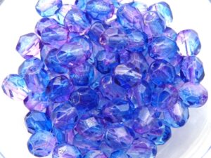 0090106 Purple-Blue Dual Coated facet 6 mm. 25 Pc.-0