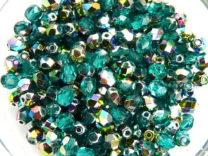 0090317 Teal Vitrail facet 4 mm. 50 Pc-0