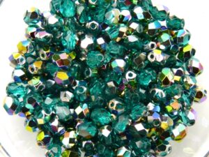 0090317 Teal Vitrail facet 4 mm. 50 Pc-9743