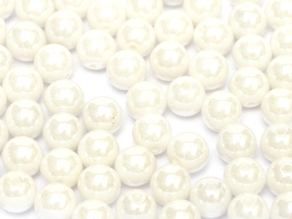 06-R-03000-14400 Chalk White Luster Round 6 mm. 50 Pc.-9719