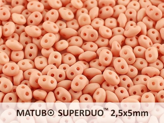 SD-02010-29563 Superduo Silk Mat Opaque Light Peach 10 gram-0 SD-02010-29563 Superduo Silk Mat Opaque Light Peach 10 gram-0