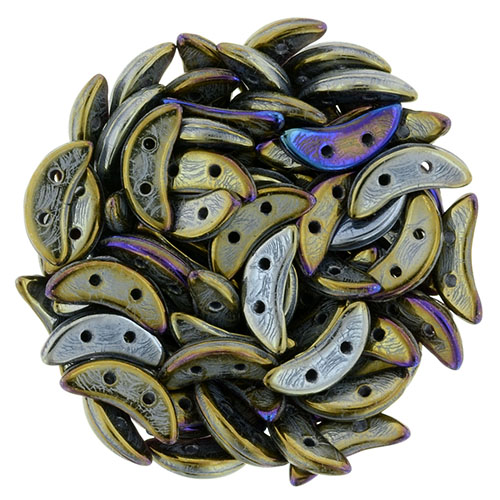 CMCR-23980-21415 CzechMates Crescent Jet Brown Iris 5 gram.-0 CMCR-23980-21415 CzechMates Crescent Jet Brown Iris 5 gram.-0