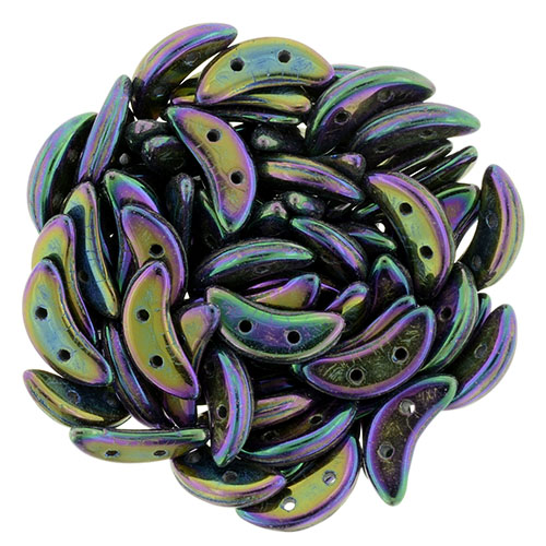 CMCR-23980-21495 CzechMates Crescent Jet Purple Iris 5 gram.-0 CMCR-23980-21495 CzechMates Crescent Jet Purple Iris 5 gram.-0