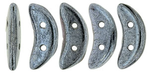 CMCR-23980-14400 CzechMates Crescent Jet Hematite 5 gram.-9918