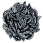 CMCR-23980-14400 CzechMates Crescent Jet Hematite 5 gram.-0