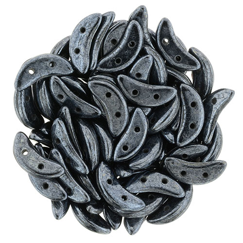 CMCR-23980-14400 CzechMates Crescent Jet Hematite 5 gram.-0