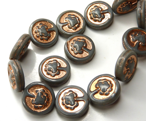 0020042 Opaque Grey, Copper decor, Live Tree 10 Pc.-10152