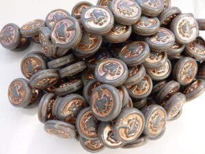 0020042 Opaque Grey, Copper decor, Live Tree 10 Pc.-10154