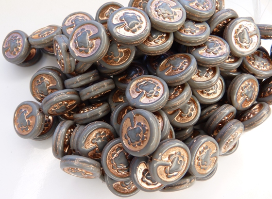 0020042 Opaque Grey, Copper decor, Live Tree 10 Pc.-10154