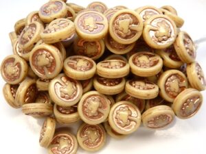 0040019 Opaque Beige, Copper decor, Live Tree 10 Pc.-10135