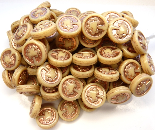 0040019 Opaque Beige, Copper decor, Live Tree 10 Pc.-10135