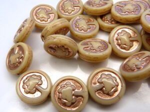 0040019 Opaque Beige, Copper decor, Live Tree 10 Pc.-10136