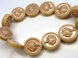 0040019 Opaque Beige, Copper decor, Live Tree 10 Pc.-10137