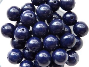 0090007 Opaque Dark Navy Blue Round 8 mm. 22 Pc.-10185