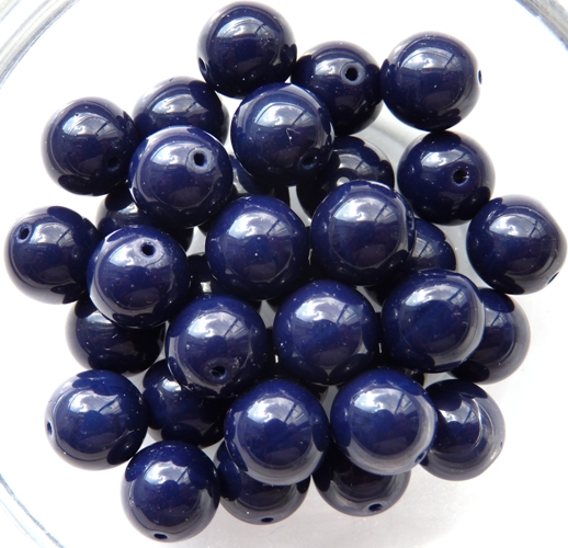 0090007 Opaque Dark Navy Blue Round 8 mm. 22 Pc.-10185